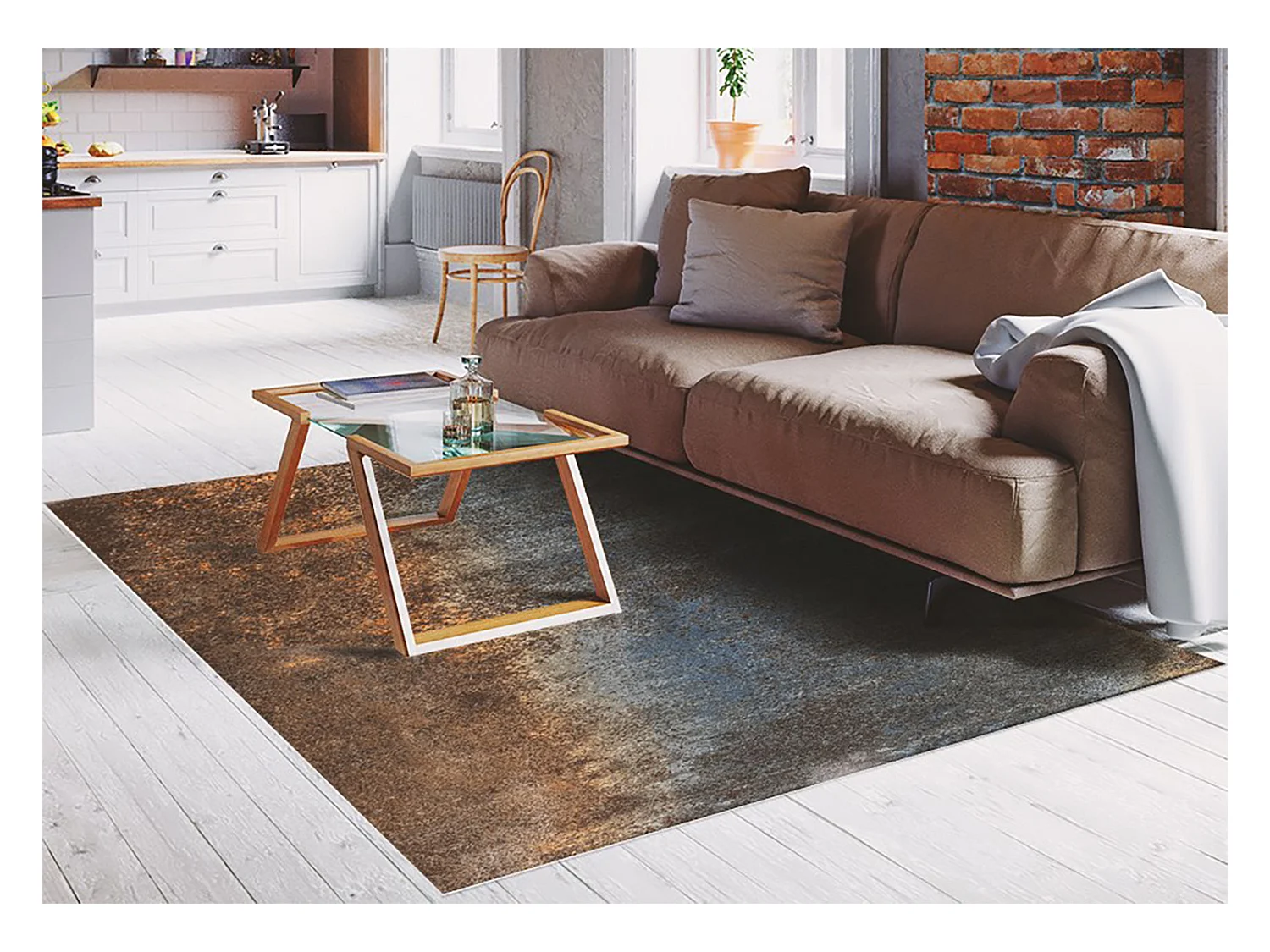 Tapis vinyle tendance Tôle rouillée - 150 cm x 225 cm