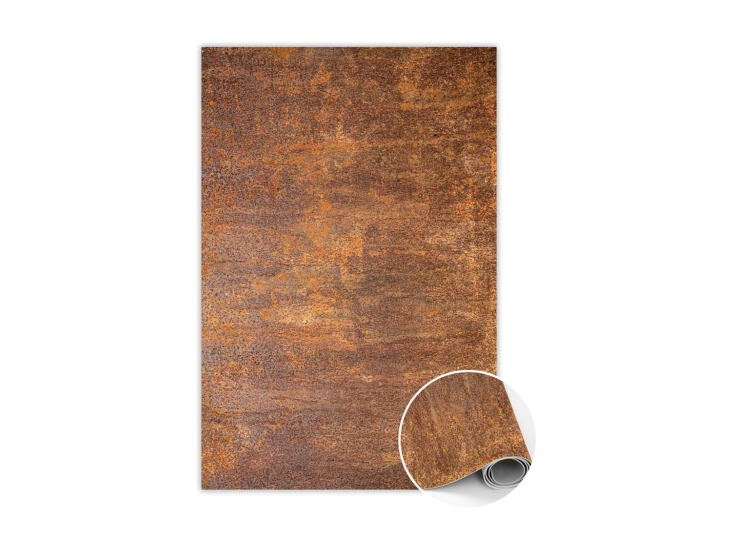 Tapis vinyle tendance Tôle rouillée - 140 cm x 210 cm