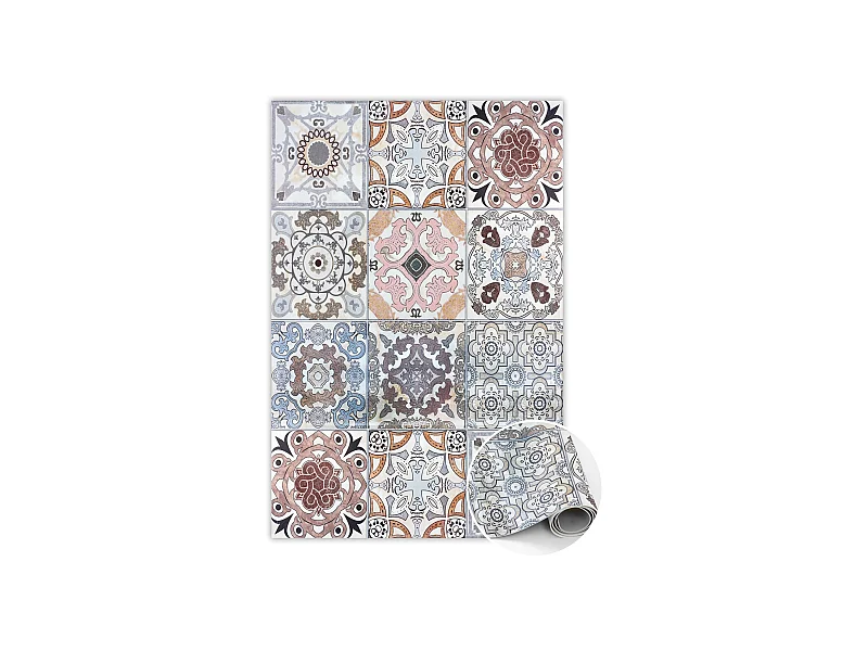 Trendiger Vinylteppich mit portugiesischen Fliesen – 140 cm x 210 cm