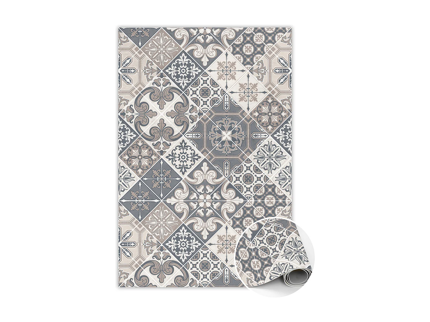 Trendiger Vinyl-Teppich mit katalanischen Blumen – 60 cm x 90 cm