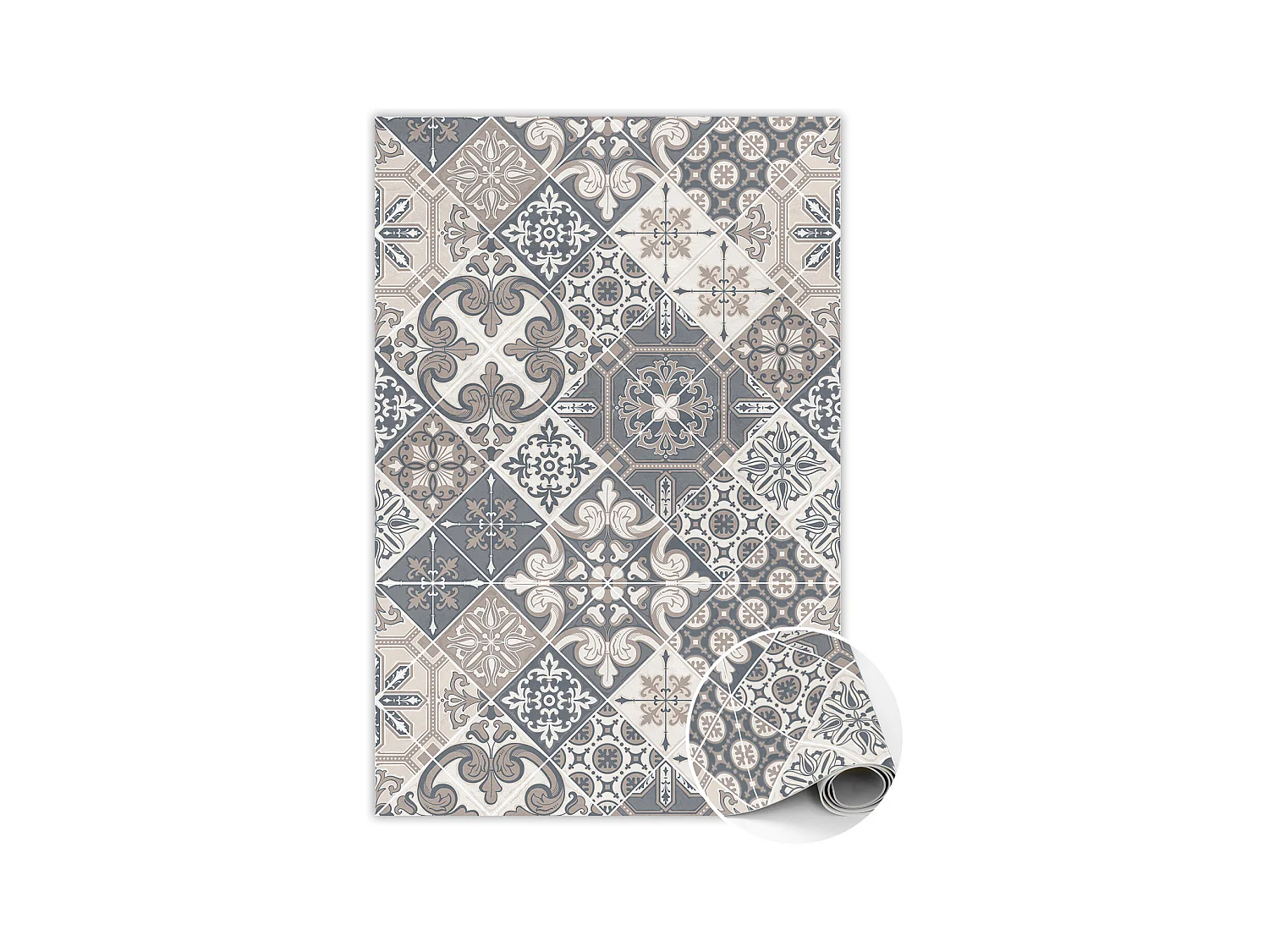 Tapis vinyle tendance Fleurs catalanes - 120 cm x 180 cm