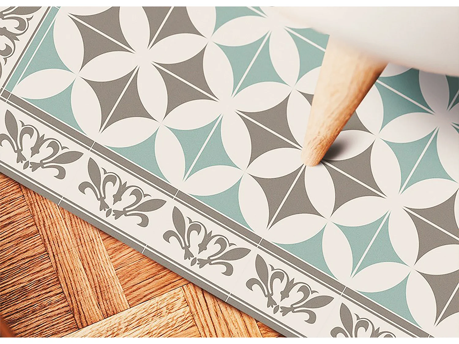 Trendiger Vinylteppich, portugiesische Fliesen – 80 cm x 120 cm