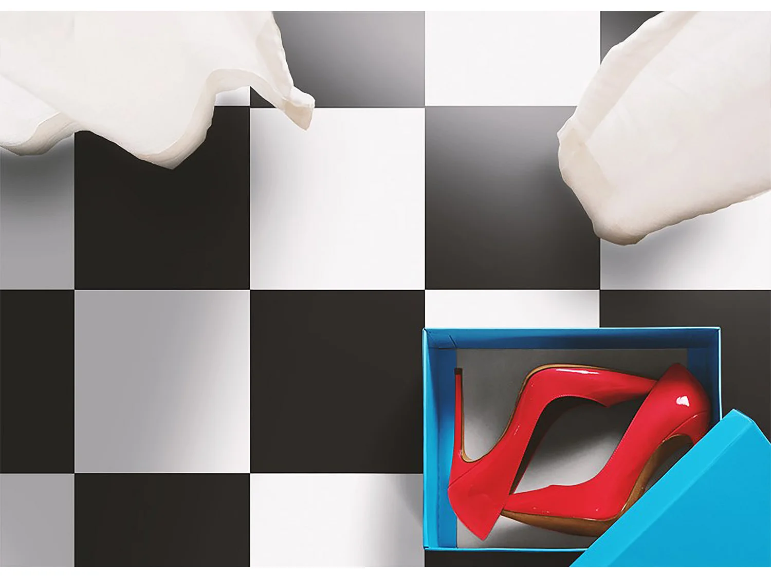 Tapis vinyle pour intérieur Damier - 140 cm x 210 cm