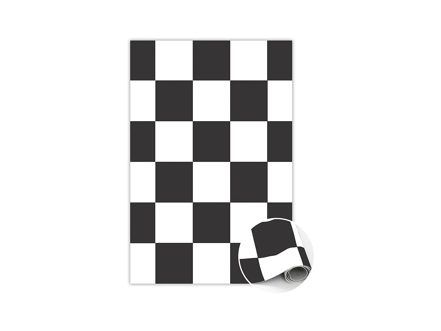 Tapis vinyle pour intérieur Damier - 140 cm x 210 cm