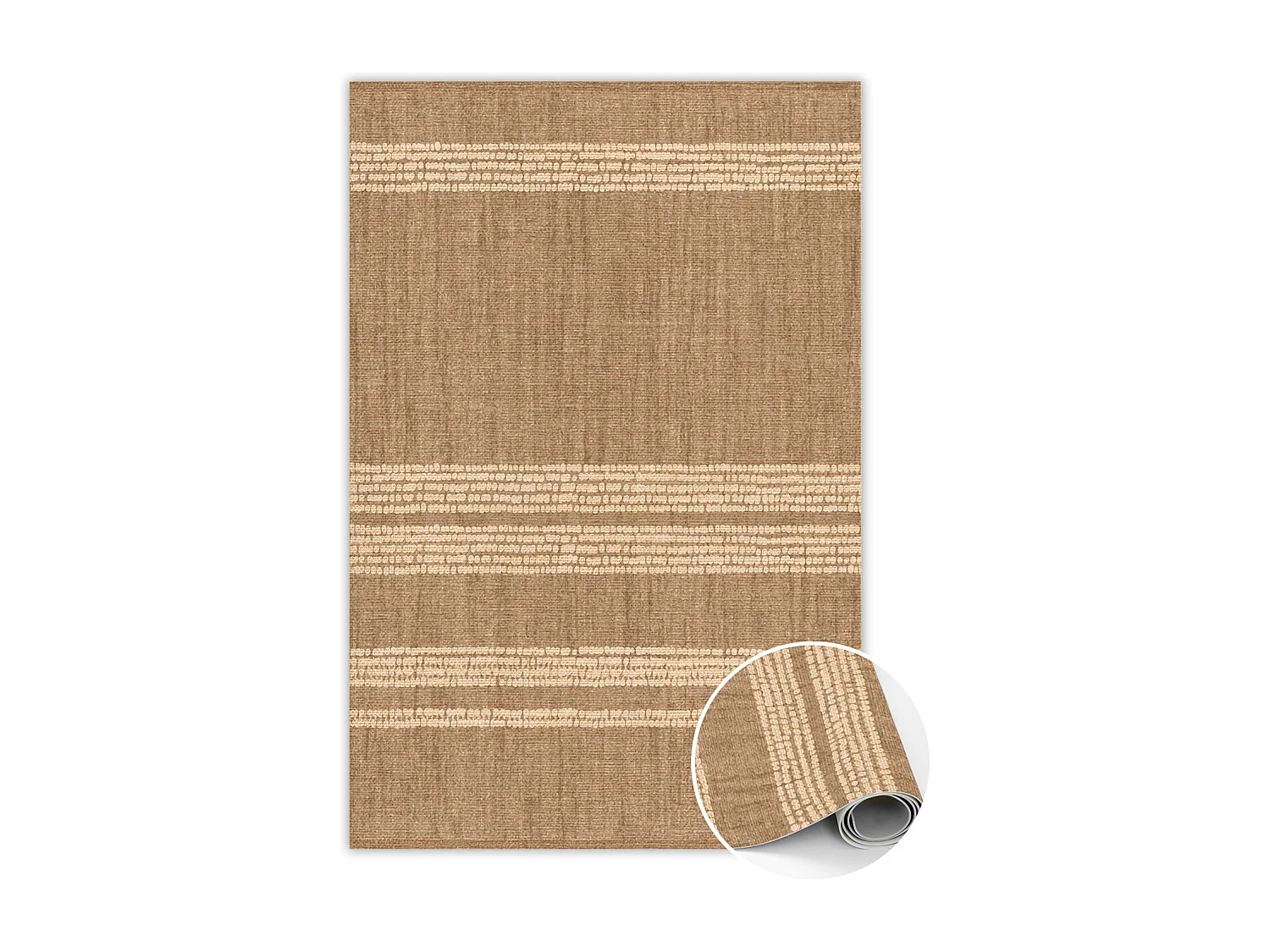 Vinylteppich für zu Hause Beige mit Linien – 150 cm x 225 cm