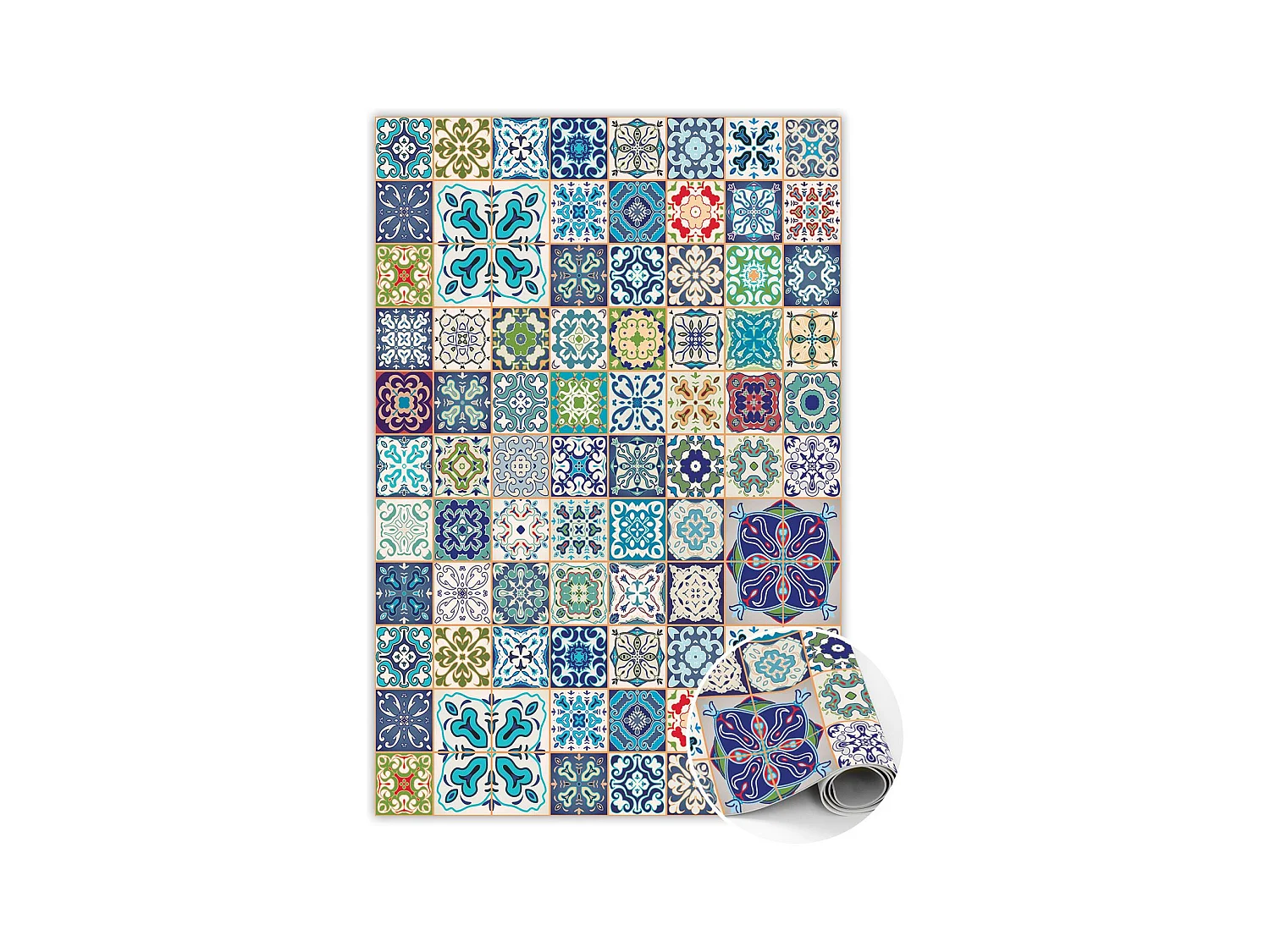 Tapis vinyle universel tendance, motif portugais - 100 cm x 150 cm