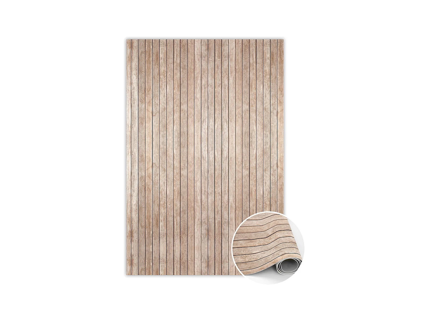 Tapis d'intérieur en vinyle Planche rayée - 140 cm x 210 cm