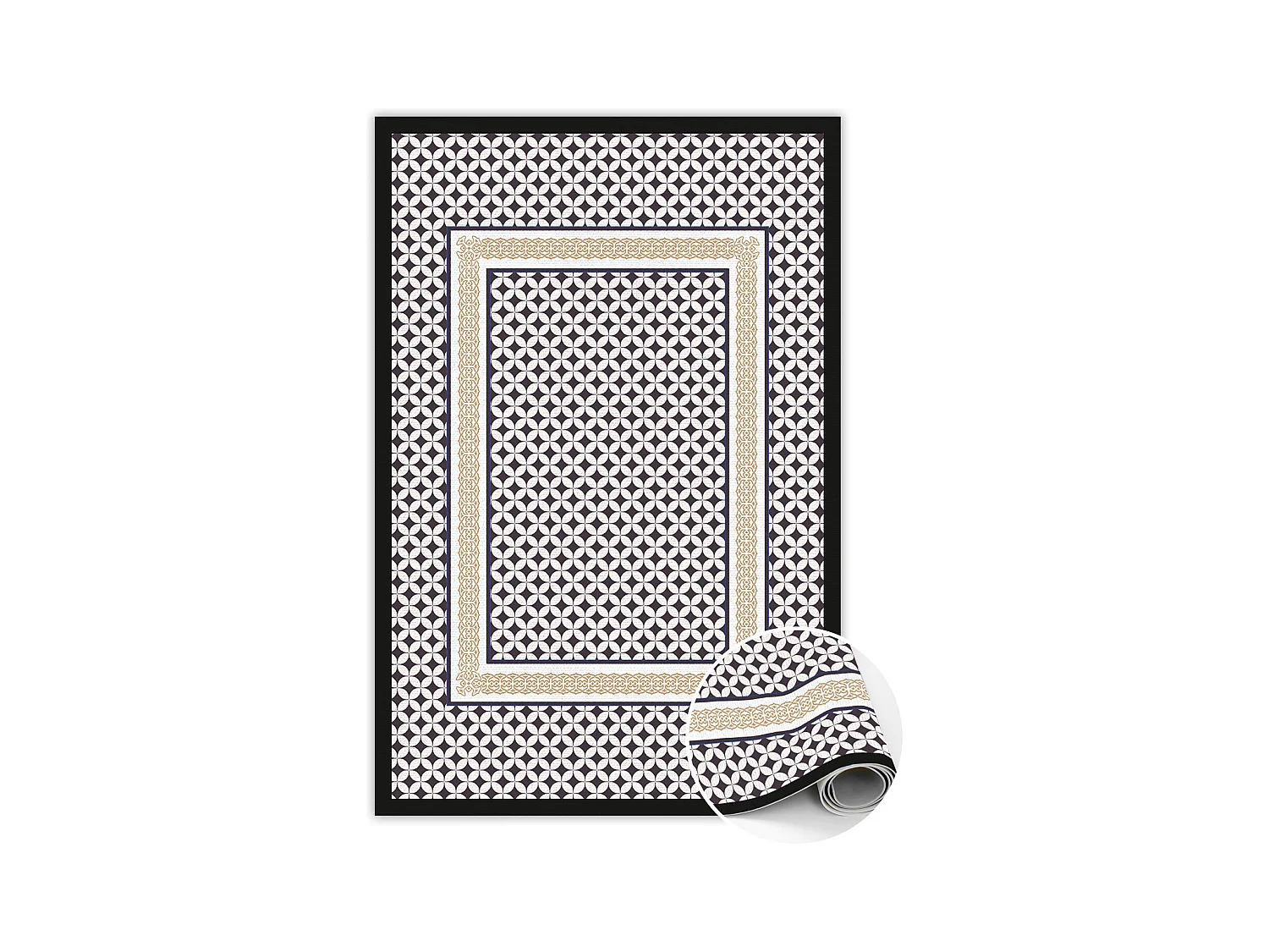 Tapis vinyle tendance Tresse géométrique - 80cm x 120 cm