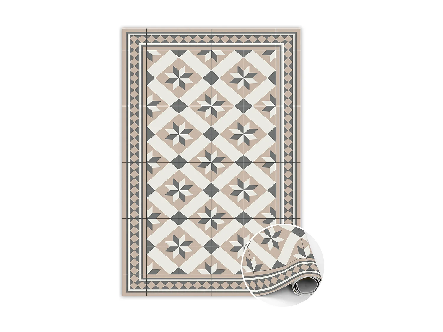 Tapis vinyle Étoiles à huit branches - 140 cm x 210 cm