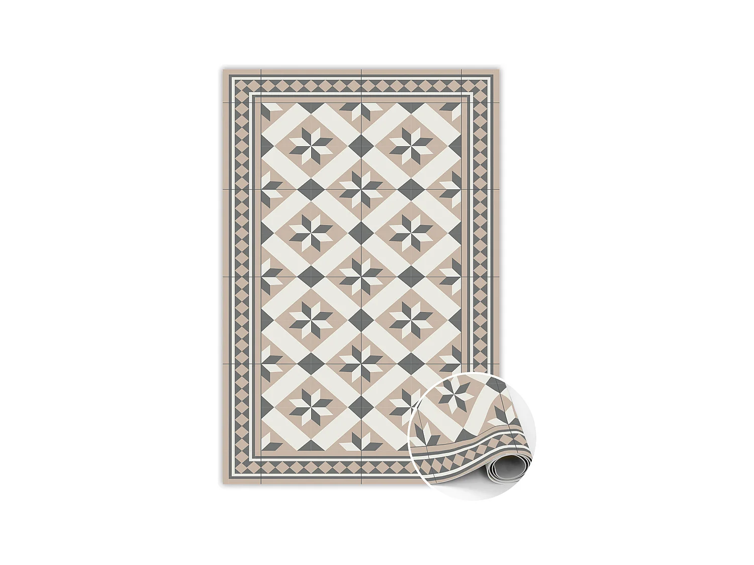 Tapis vinyle Étoiles à huit branches - 140 cm x 210 cm