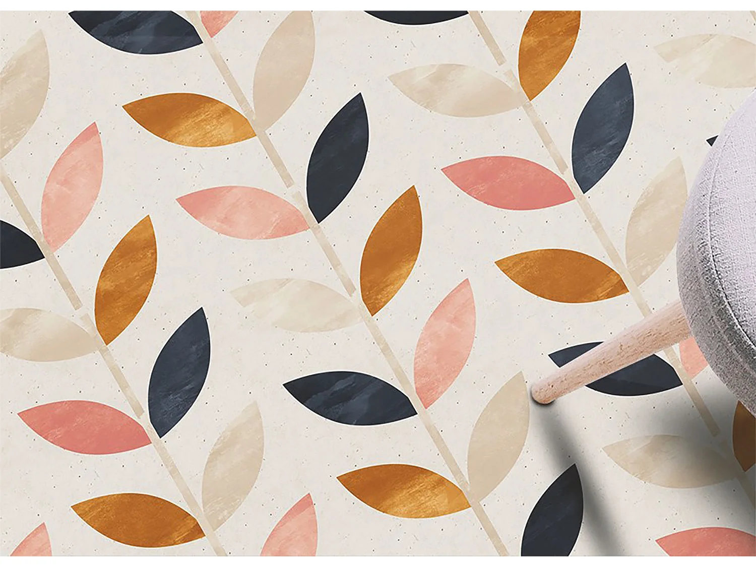 Tapis d'intérieur en vinyle Feuilles fines - 80cm x 120 cm