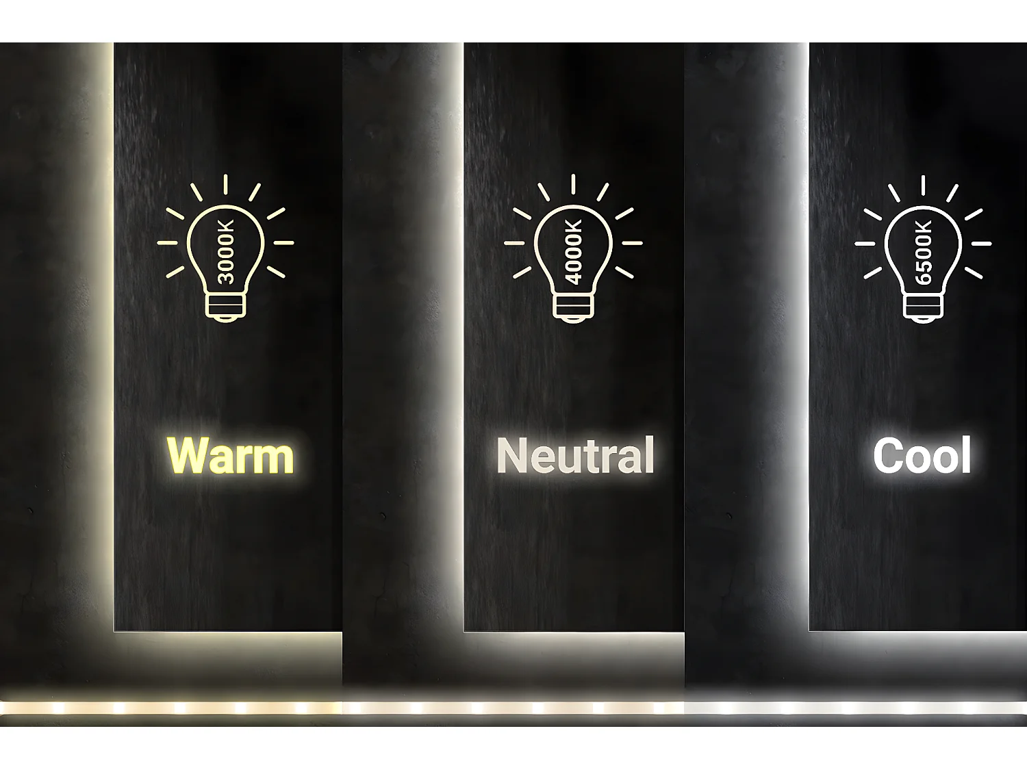 LED-lichtspiegel voor woonkamer, slaapkamer, 60 cm x 40 cm Neutraal licht