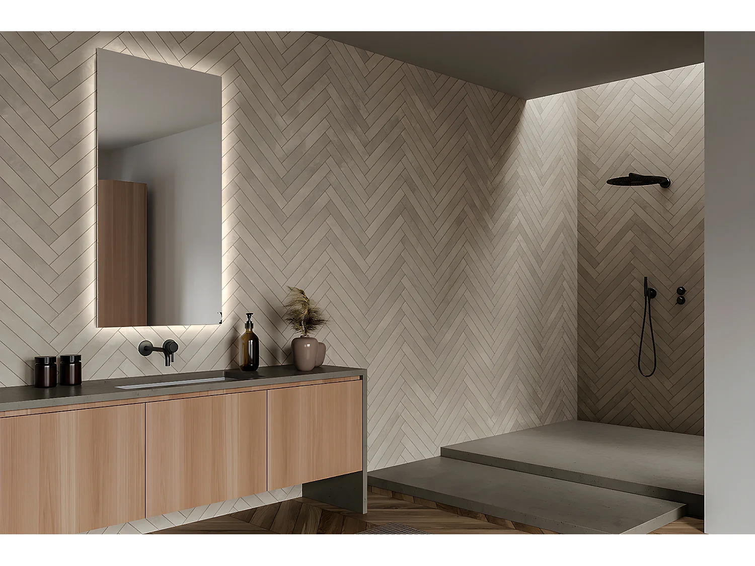 LED-Glamour-beleuchteter Badezimmerspiegel, 80 cm x 60 cm, neutrales Licht