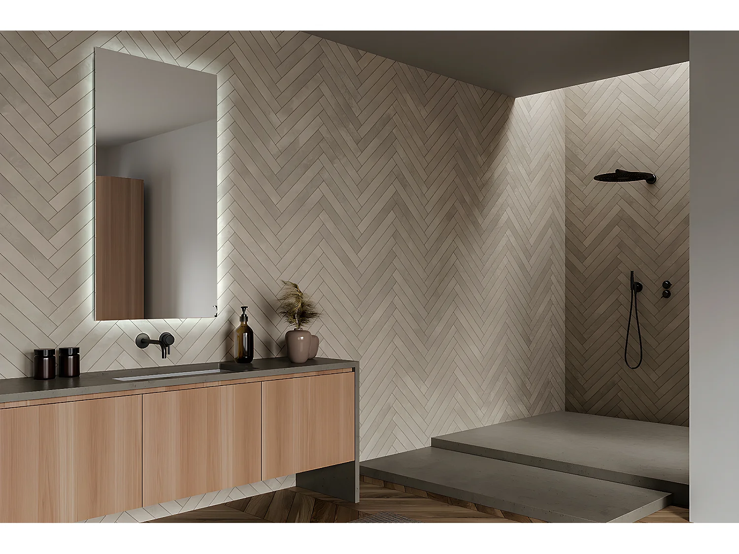 Specchio moderno a luce LED per il bagno 80 cm x 60 cm Luce fredda