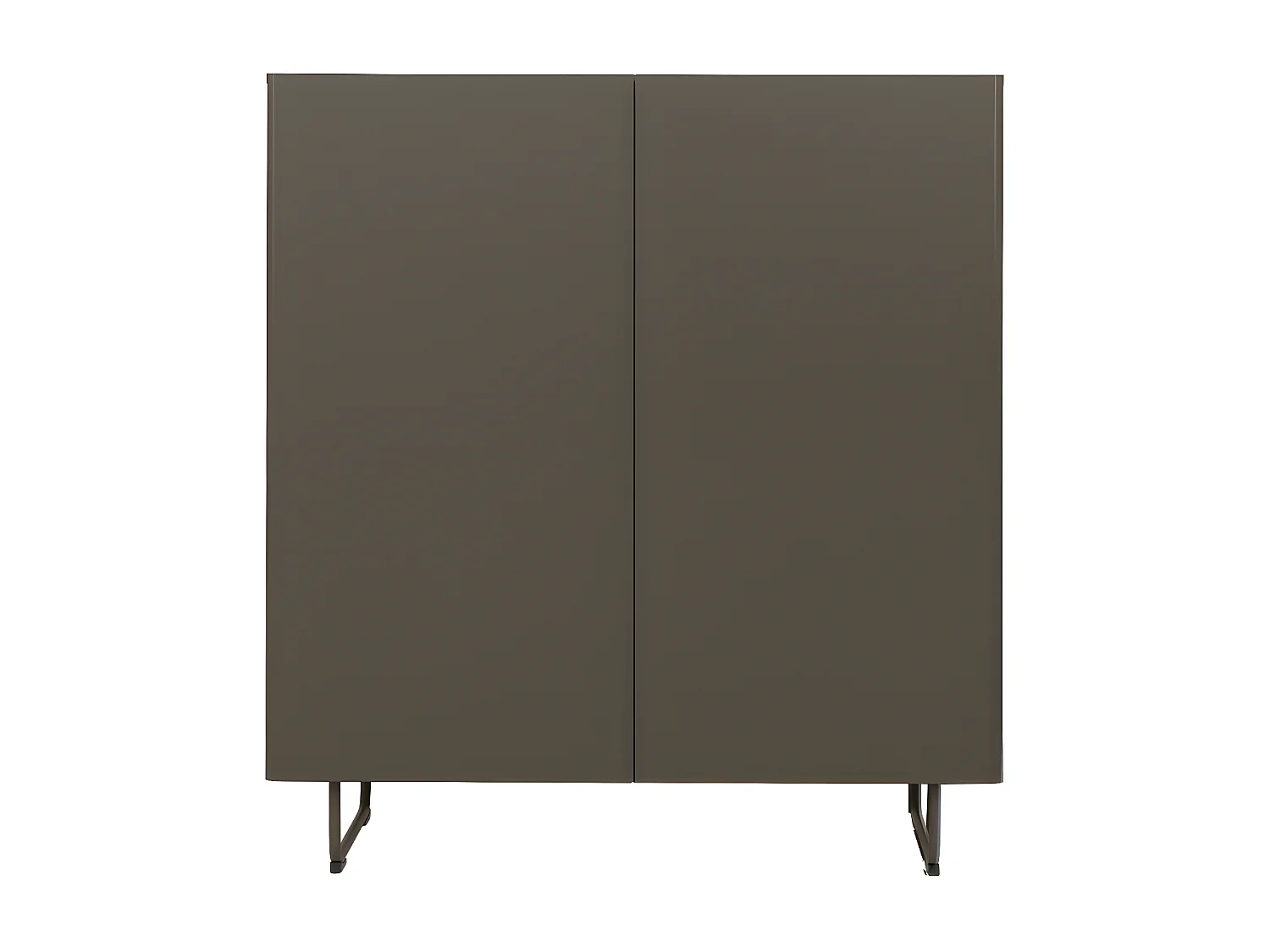 Parma - Buffet haut 2 portes en bois et métal H131cm - Marron