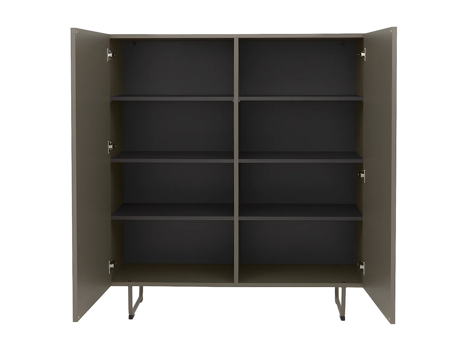 Parma - Buffet haut 2 portes en bois et métal H131cm - Marron