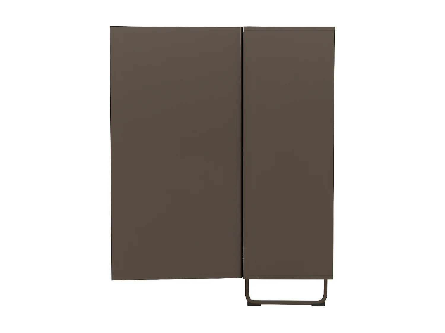 Parma - Buffet haut 2 portes en bois et métal H131cm - Marron