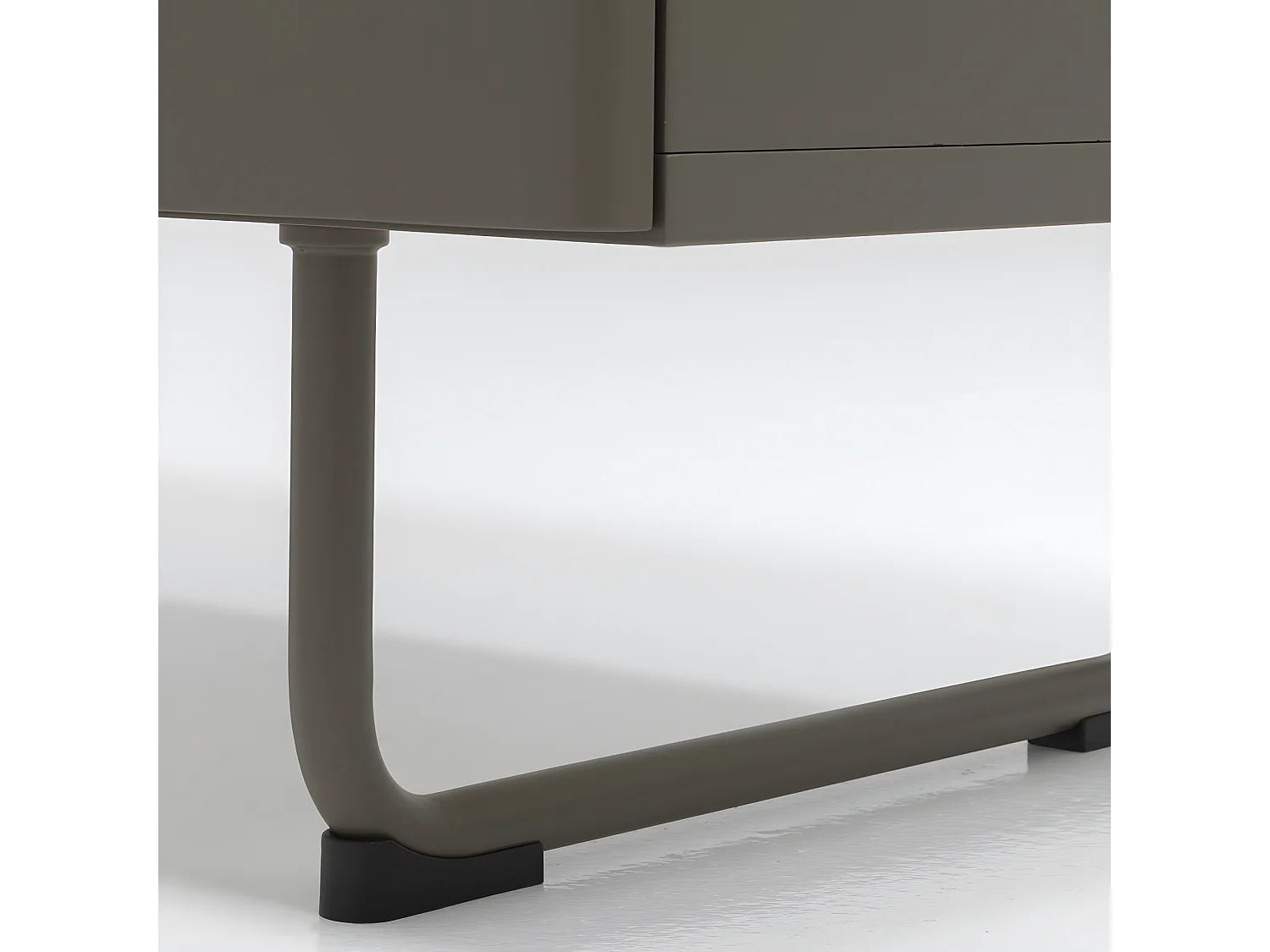 Parma - Buffet haut 2 portes en bois et métal H131cm - Marron