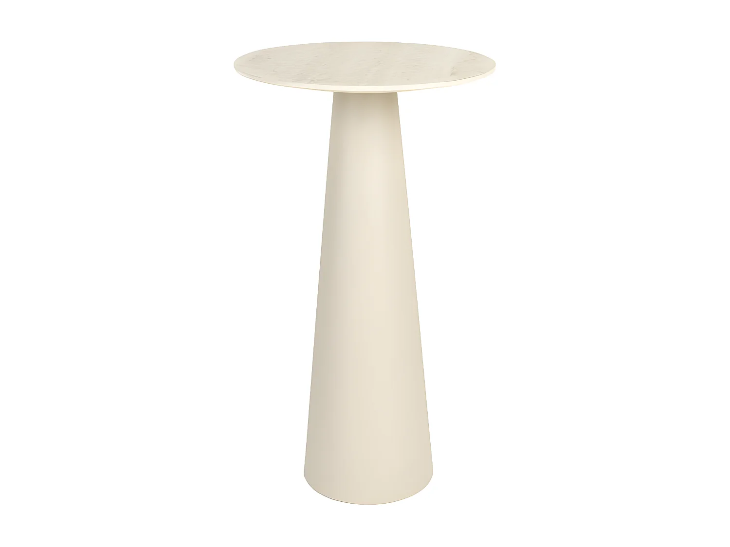 Joya - Table d'appoint ronde effet travertin ø40cm H70cm - Beige