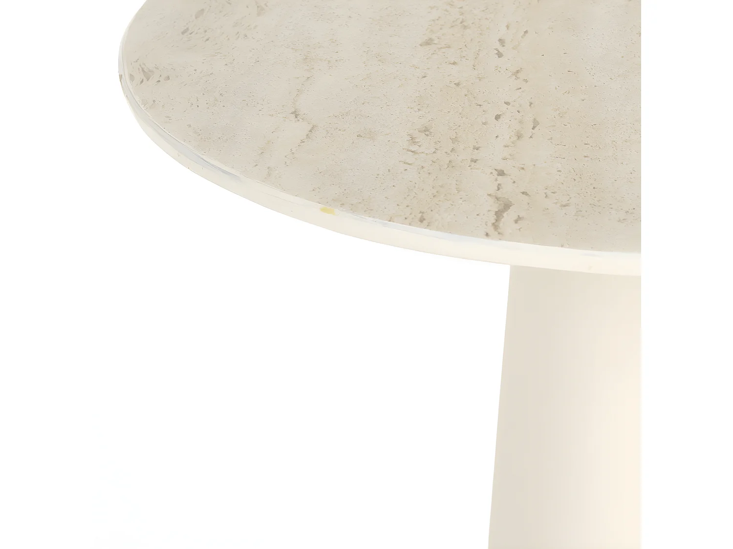 Joya - Table d'appoint ronde effet travertin ø40cm H70cm - Beige