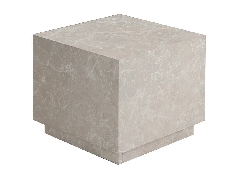 Lipani - Table d'appoint carrée effet marbre 40x40cm - Beige