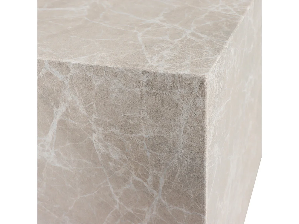 Lipani - Table d'appoint carrée effet marbre 40x40cm - Beige