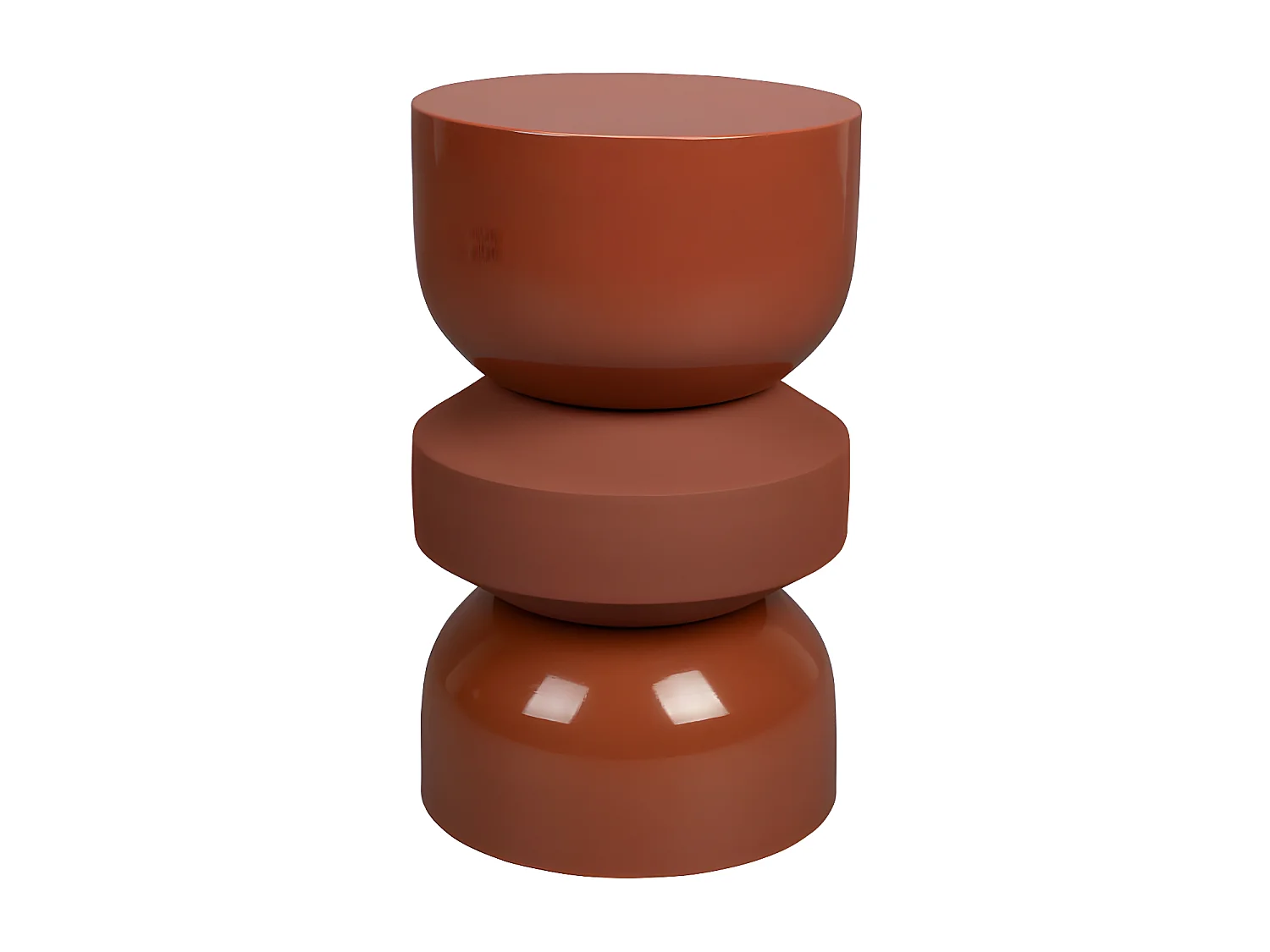 Apollo - Table d'appoint ronde en métal ø29cm - Terracotta