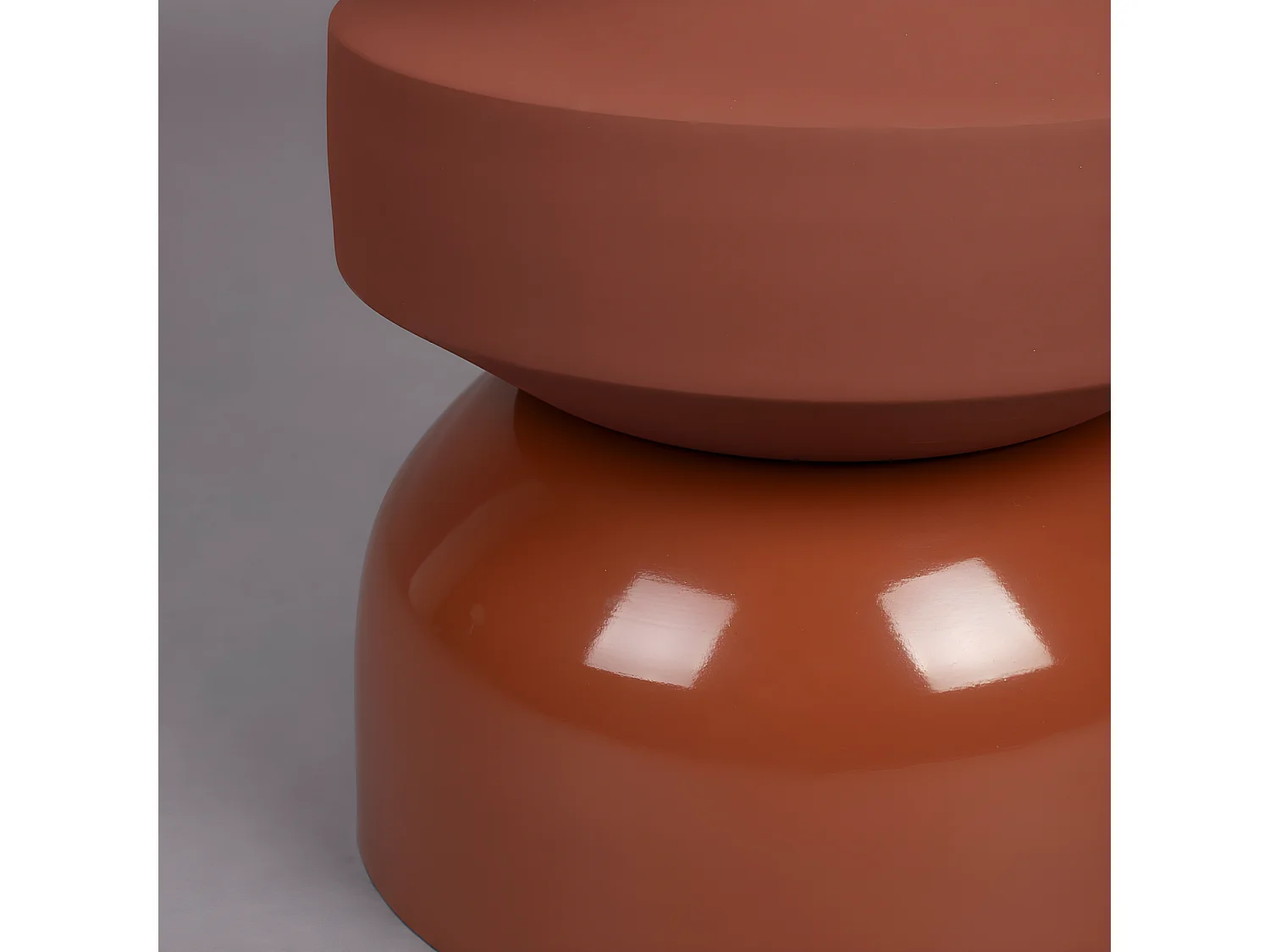 Apollo - Table d'appoint ronde en métal ø29cm - Terracotta