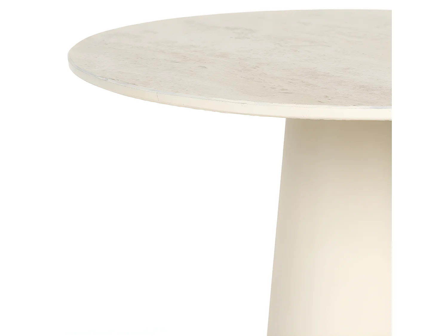 Joya - Table d'appoint ronde effet travertin ø40cm H52cm - Beige