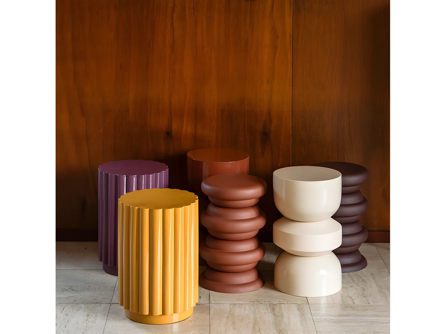 Camila - Table d'appoint ronde en métal ø32cm - Jaune