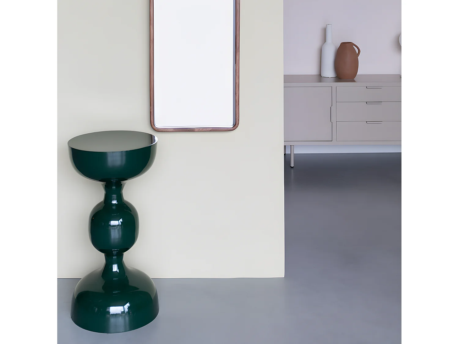 Lars - Table d'appoint ronde en métal ø31cm - Vert