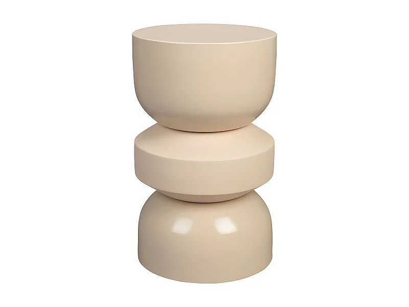 Apollo - Table d'appoint ronde en métal ø29cm - Beige