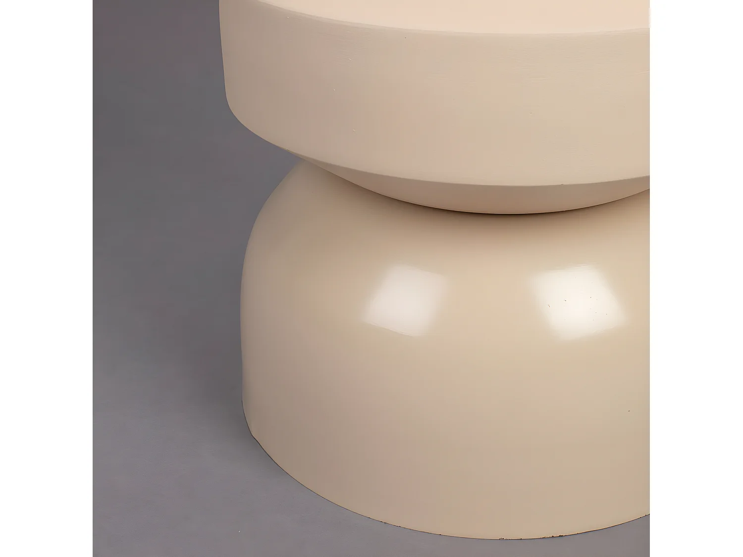 Apollo - Table d'appoint ronde en métal ø29cm - Beige