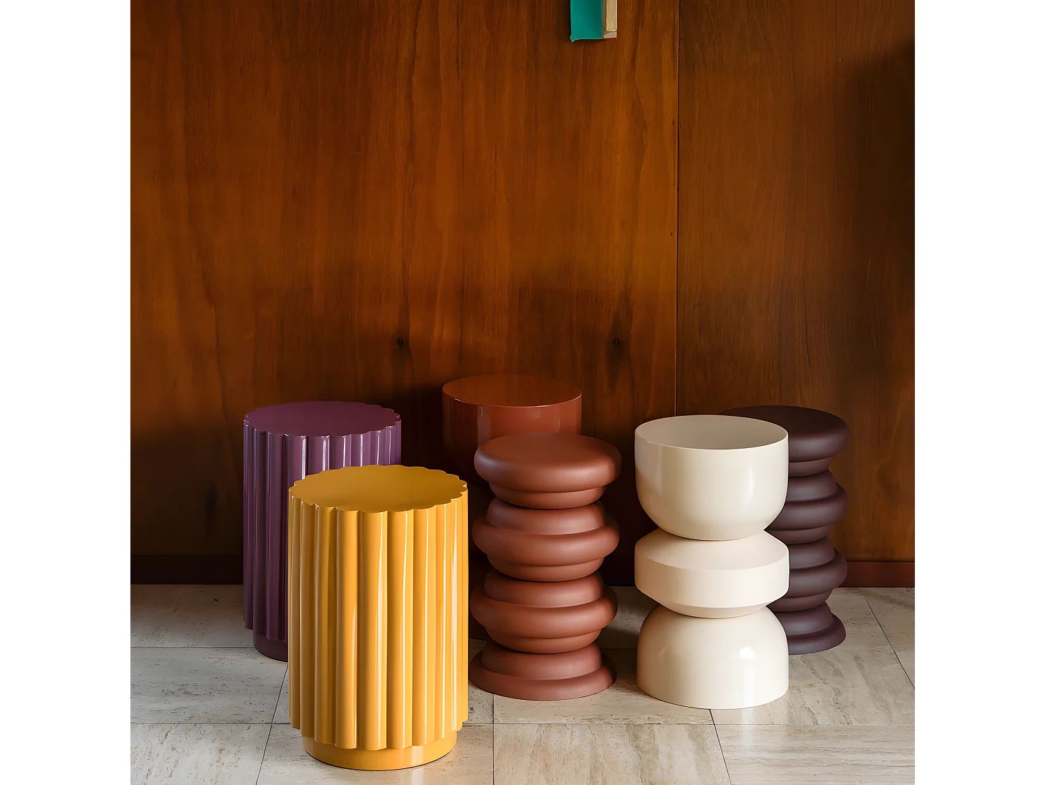 Apollo - Table d'appoint ronde en métal ø29cm - Beige