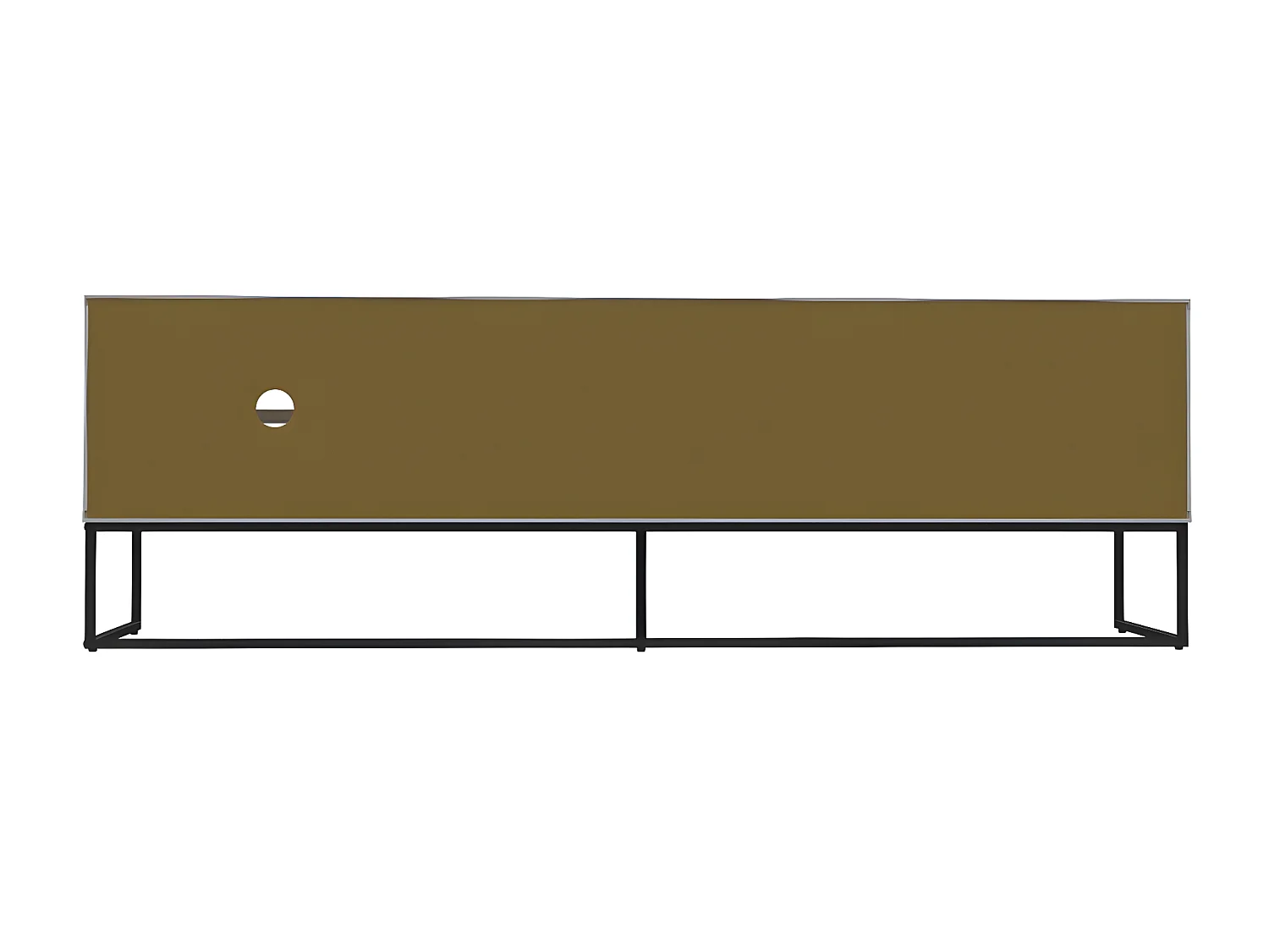 Lipp - Meuble TV 2 portes en bois et métal L176cm - Blanc