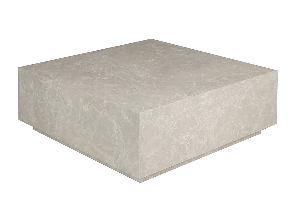 Lipani - Table basse carrée effet marbre 90x90cm - Beige
