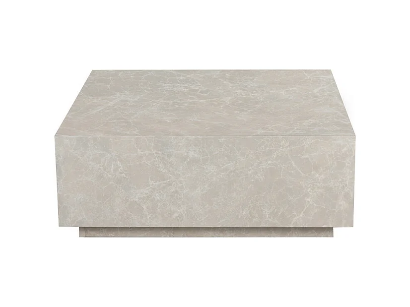 Lipani - Table basse carrée effet marbre 90x90cm - Beige