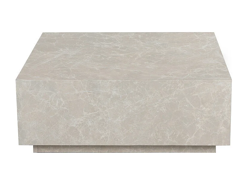 Lipani - Table basse carrée effet marbre 90x90cm - Beige