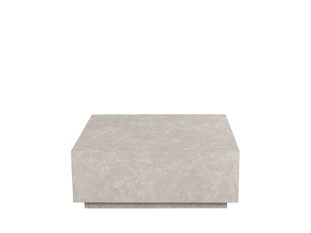 Lipani - Table basse carrée effet marbre 90x90cm - Grège