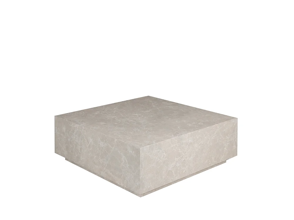Lipani - Table basse carrée effet marbre 90x90cm - Grège