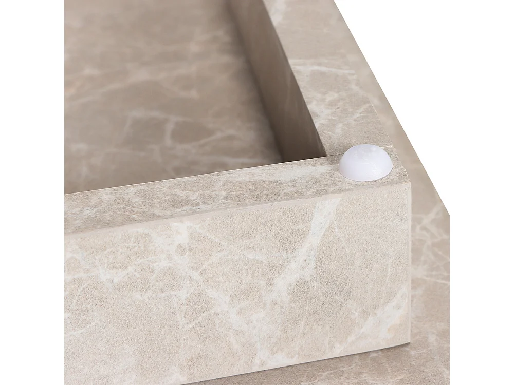 Lipani - Table basse carrée effet marbre 90x90cm - Grège