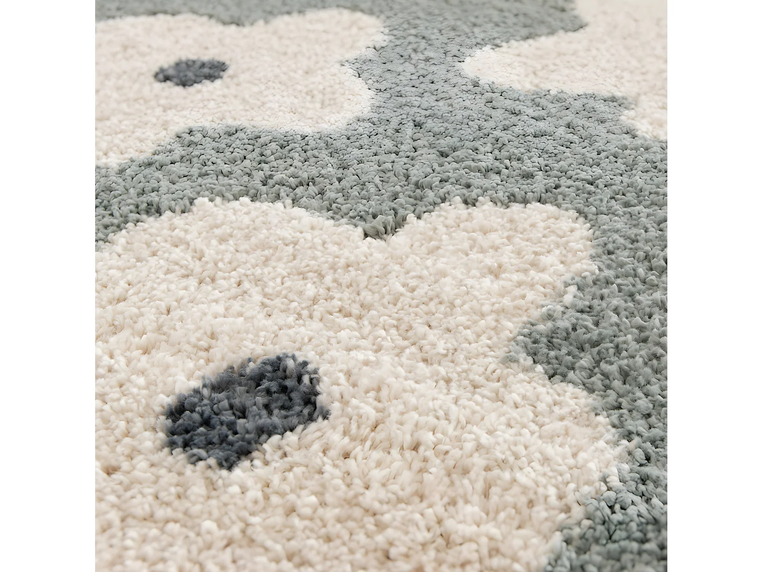 Flora - Tapis contemporain à motif floral -  Vert de gris - 120x170cm