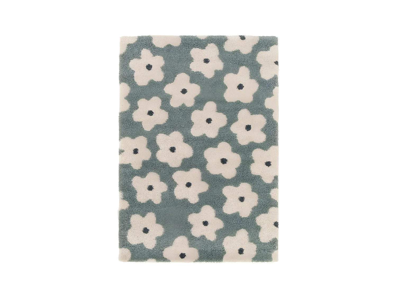 Flora - Tapis contemporain à motif floral -  Vert de gris - 160x230cm