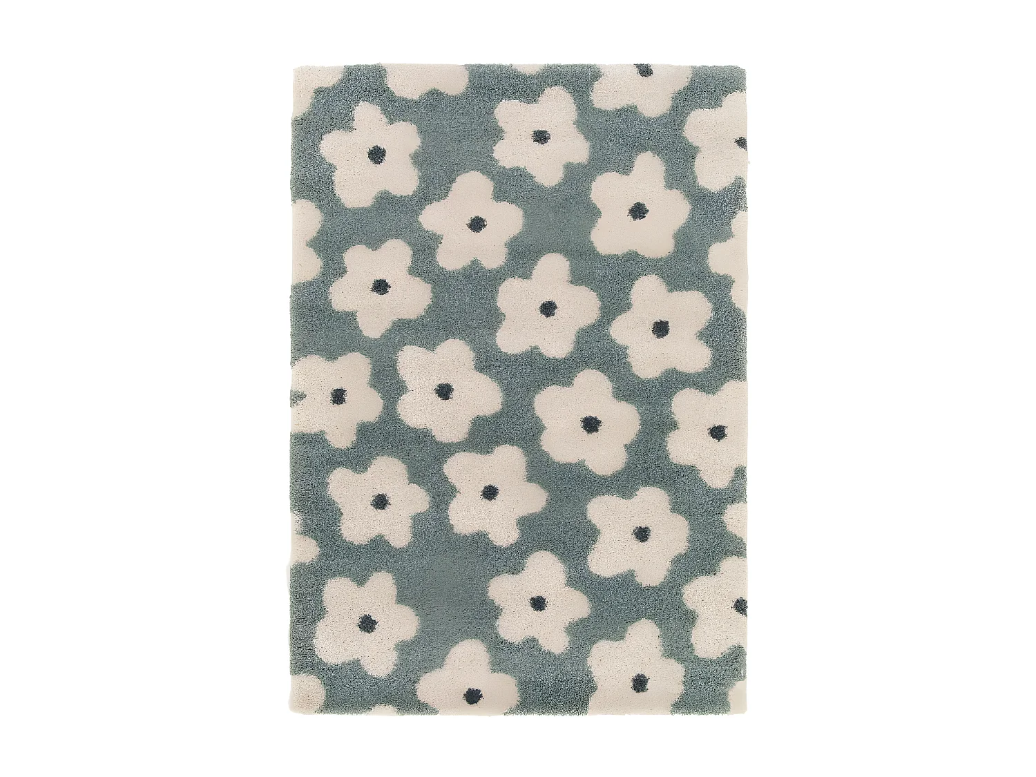 Flora - Tapis contemporain à motif floral -  Vert de gris - 160x230cm