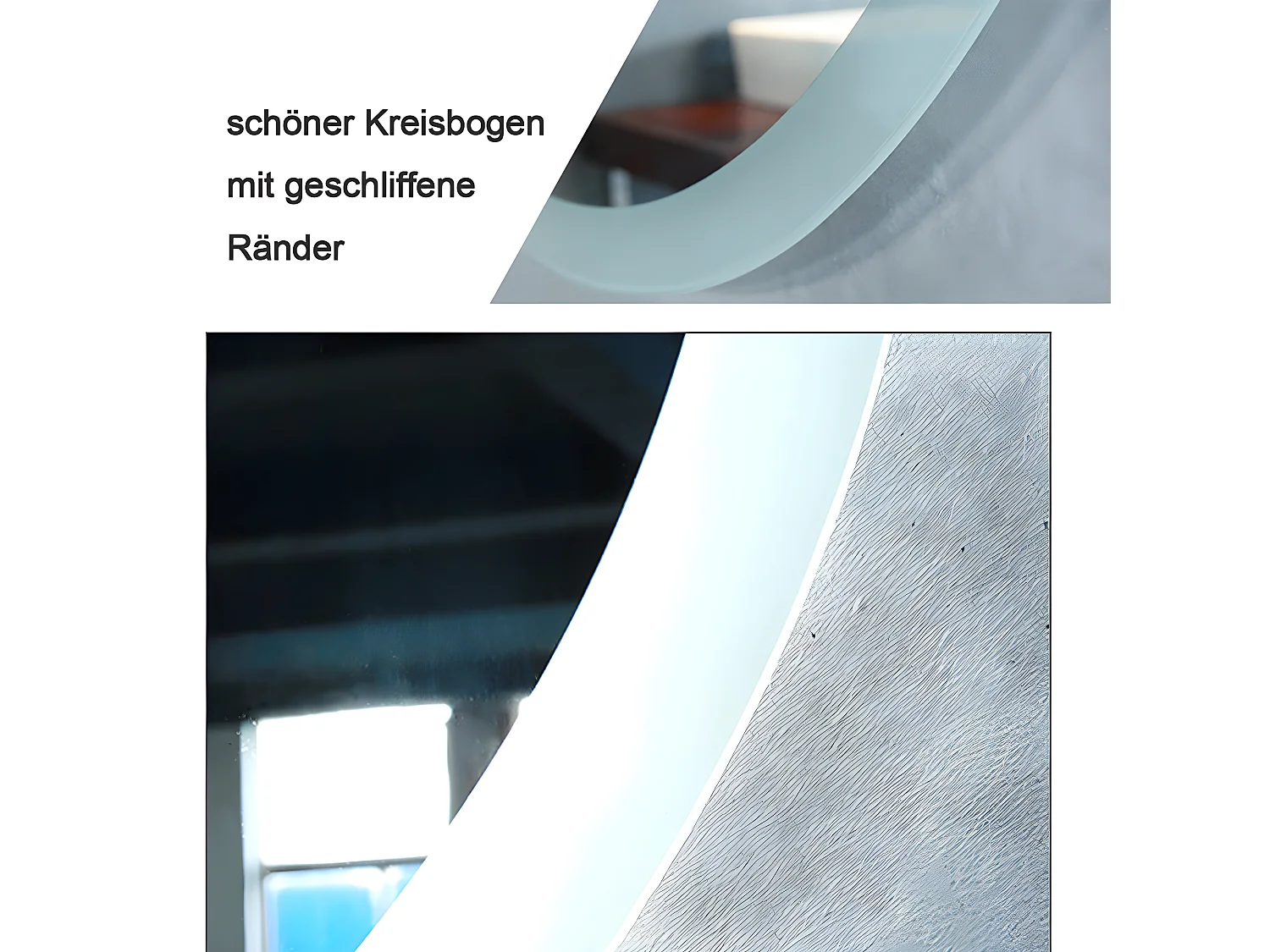 AICA Rund Badspiegel mit LED-Beleuchtung ø50cm 3 Lichtfarbe+Dimmbar Beschlagfrei Memory-Funktion Wand/Touchschalter