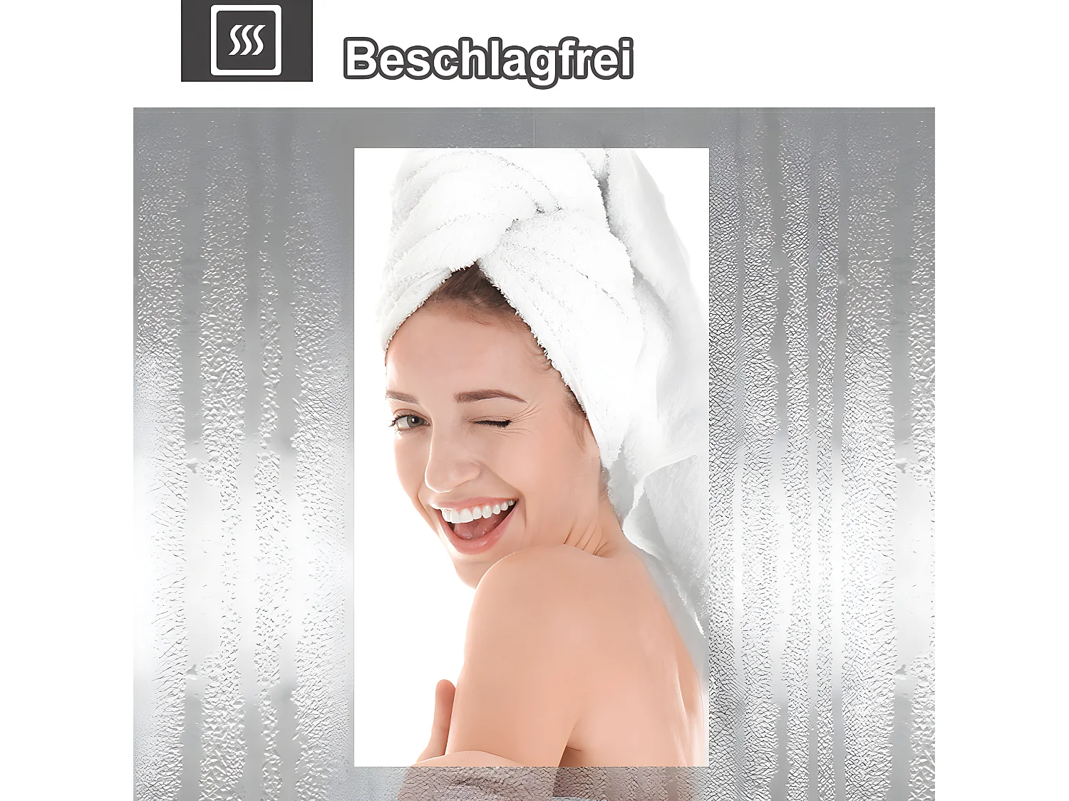 AICA LED Badspiegel 45x75cm Oval Anti-Beschlag 3 Lichfarbe Dimmbar Memory-Funktion Wand/Touchschalter