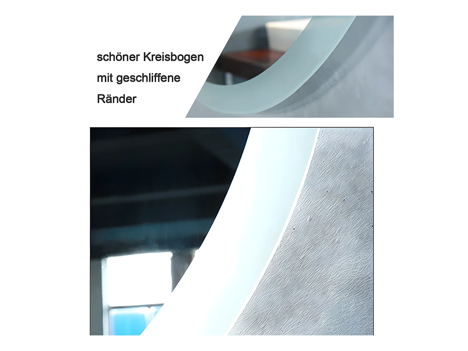 AICA Rund Badspiegel mit LED-Beleuchtung ø100cm 3 Lichtfarbe+Dimmbar Beschlagfrei Memory-Funktion Wand/Touchschalter