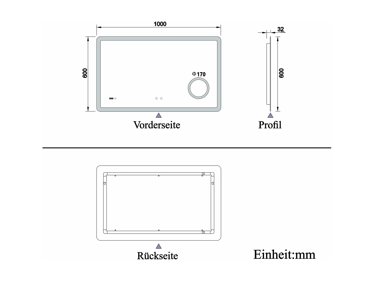 AICA Badspiegel mit LED-Beleuchtung 100x60cm Bluetooth Uhr Kosmetikspiegel 3 Lichtfarbe+Dimmbar Beschlagfrei Memory-Funktion