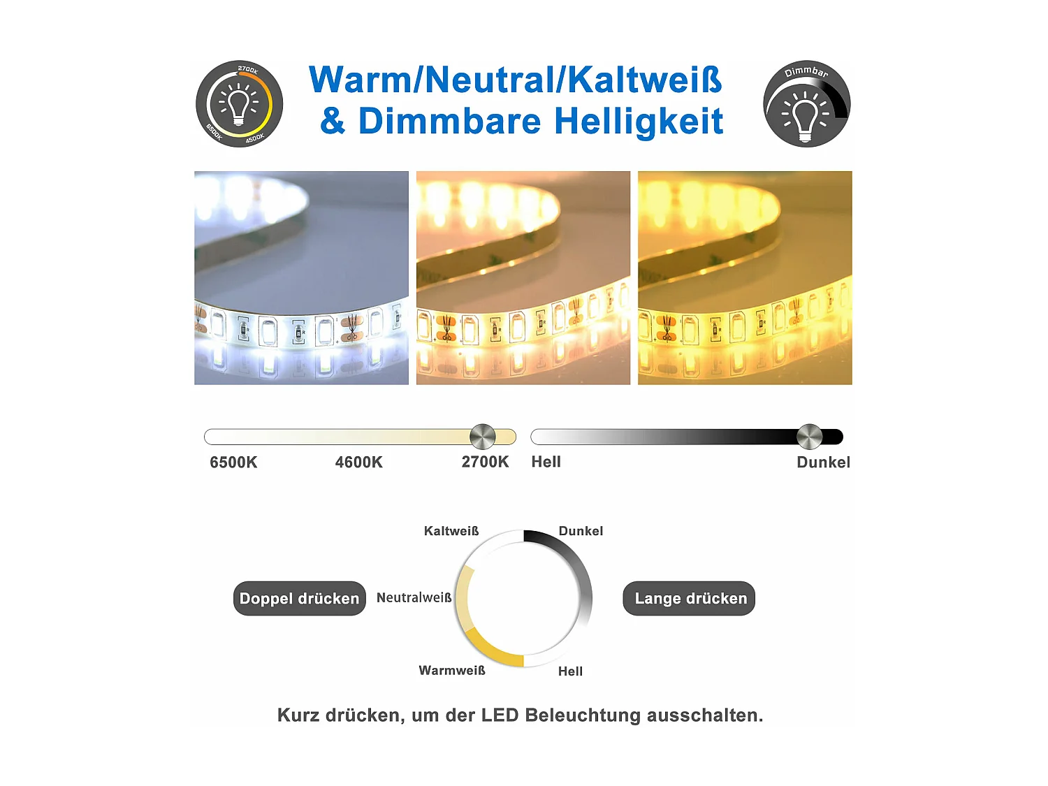 AICA Rund Badezimmerspiegel mit LED-Beleuchtung ø80cm Uhr Kosmetikspiegel 3 Lichtfarbe+Dimmbar Beschlagfrei Memory-Funktion