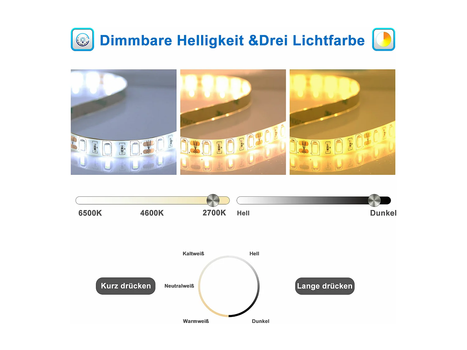 AICA Badspiegel mit LED-Beleuchtung 140x80cm Kosmetikspiegel Beschlagfrei 3 Lichtfarbe+Dimmbar Memory-Funktion